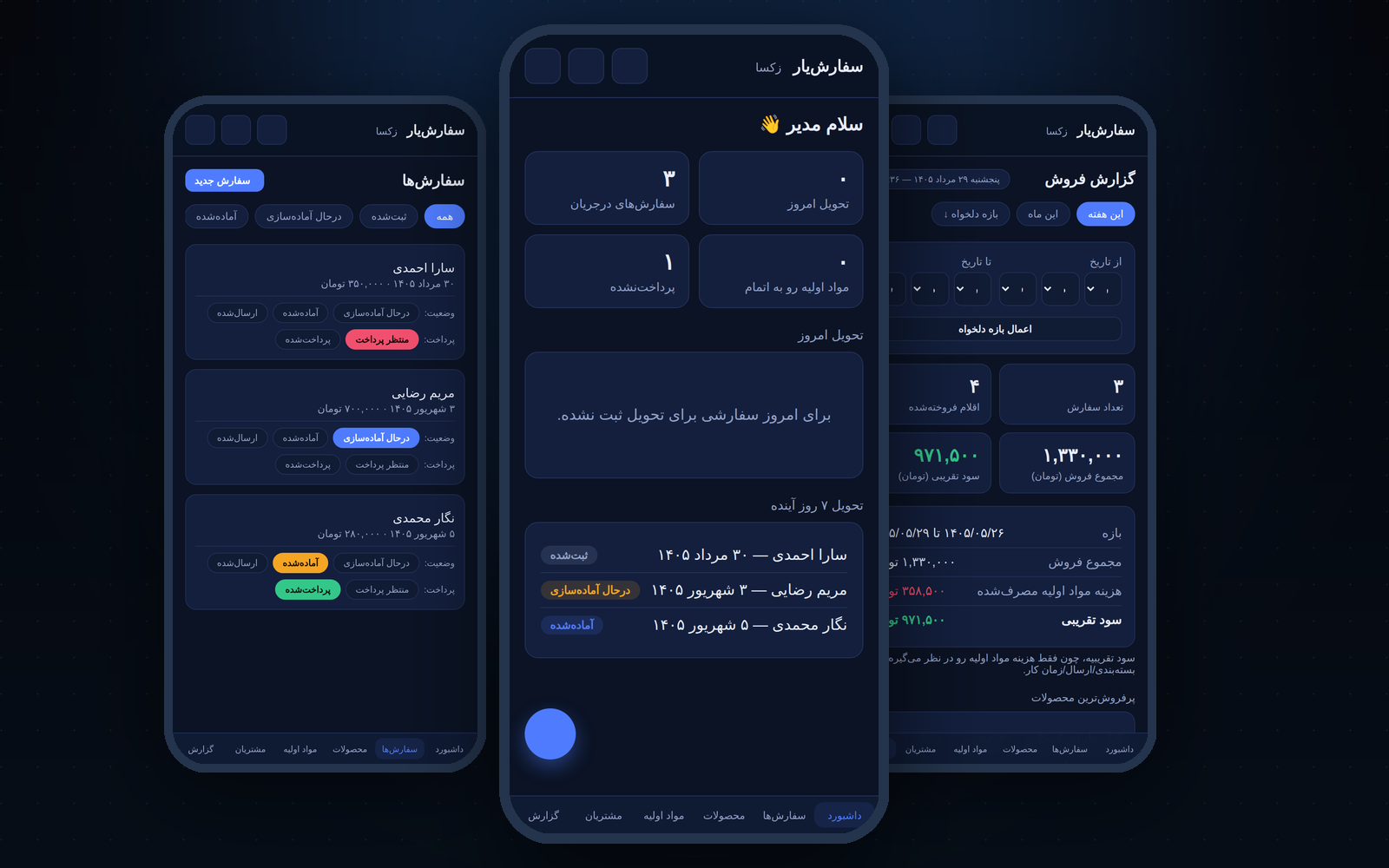 سفارش‌یار — پنل سفارش و موجودی